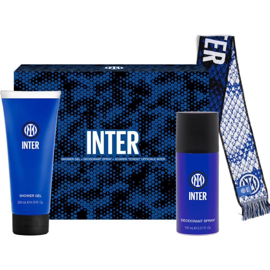 Set Confezione Regalo Inter Deodorante 150ml Doccia Gel 200ml Sciarpa Tifoso Ufficiale