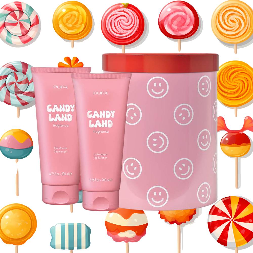 Happy Box Candy Land Confezione Regalo Gel Doccia 200ml Latte Corpo 200ml