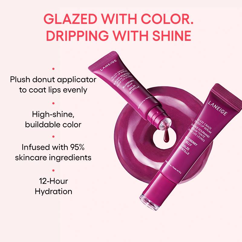 Laneige Glaze Craze Tinted Lip Serum Blueberry Jelly - 12g - Image 2