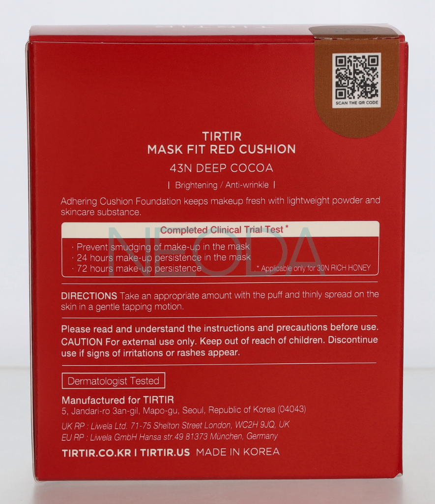 Tirtir Mask Fit Red Cushion Foundation SPF40 #43N Deep Cocoa - Image 2