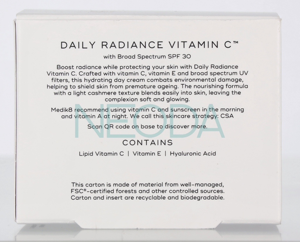 Medik8 Daily Radiance Vitamin C Moisturiser SPF30 - 50ml - Image 3