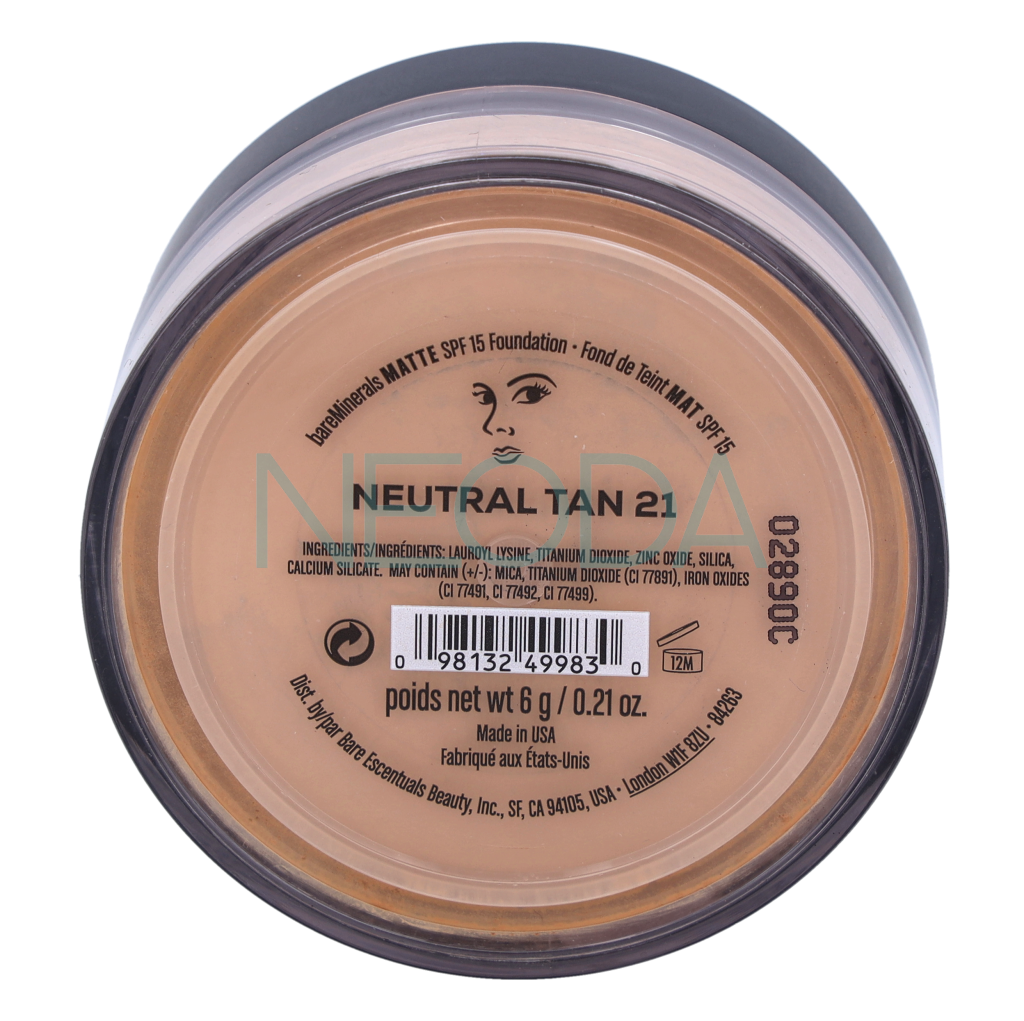 BareMinerals Matte Foundation SPF15 Neutral Tan 21 - 6g - Image 2
