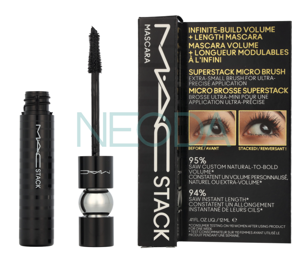 MAC Stack Micro Mascara Black - Mascara Precisione 12ml - Image 1