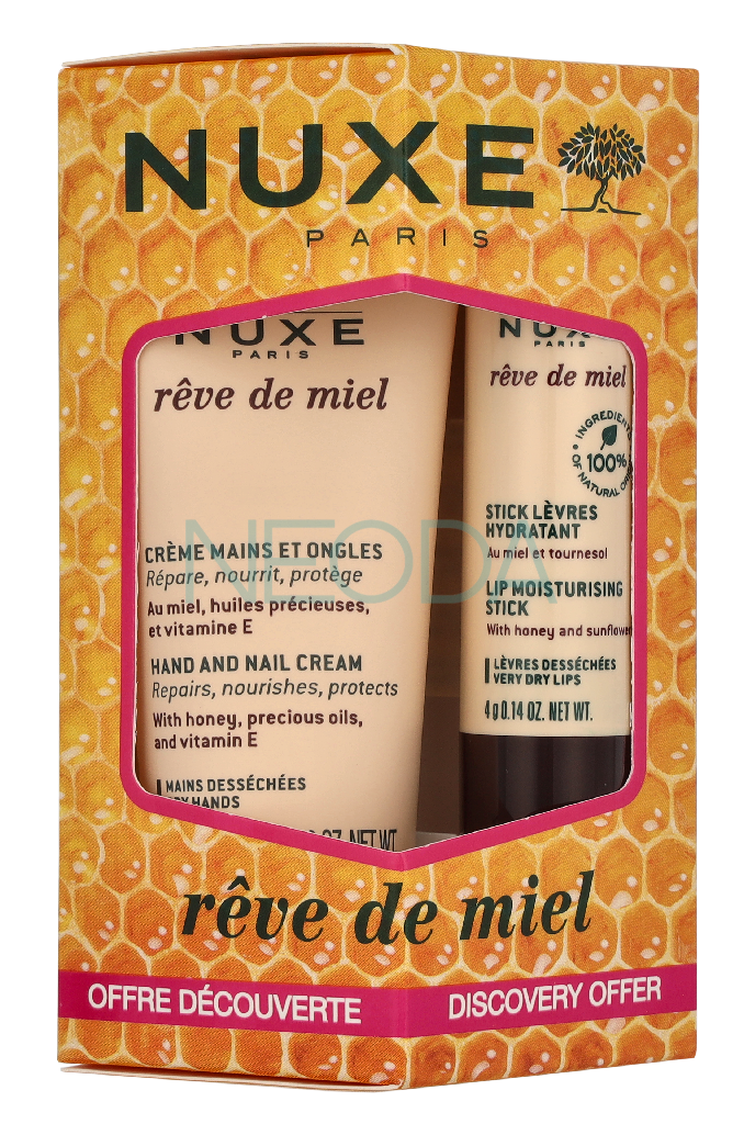 Nuxe Rêve de Miel Set - Crema Mani e Stick Labbra Idratante - Image 1