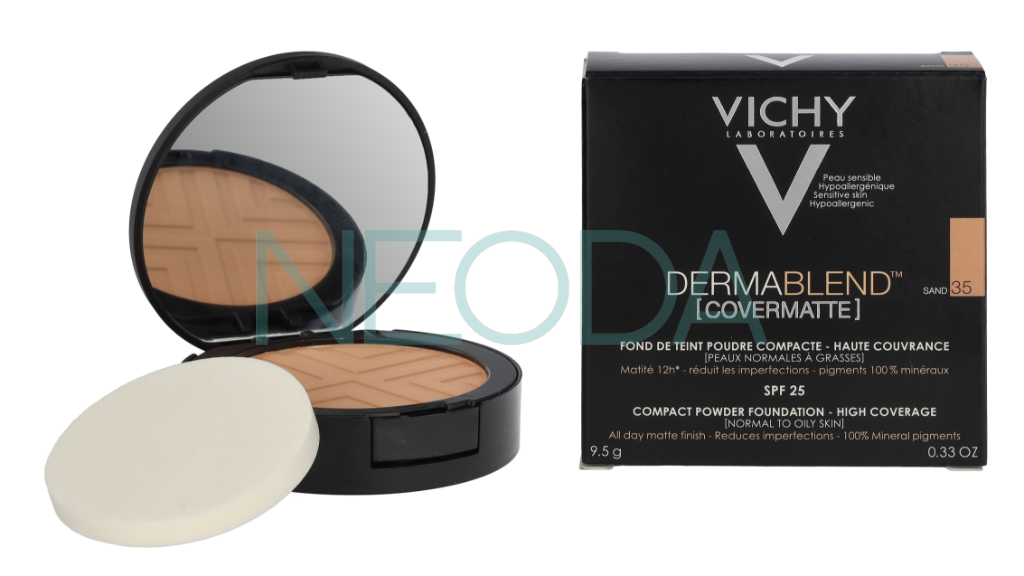 Vichy Dermablend Covermatte Compact Powder SPF25 #35 Sand - Image 3