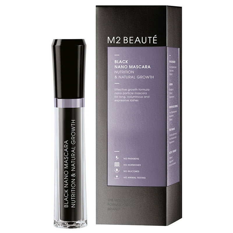 M2 Beaute Black Nano Mascara - Formula Nutritiva per Crescita Naturale - Image 1